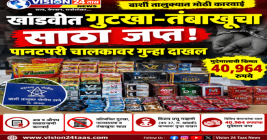 खांडवीत प्रतिबंधित गुटखा व तंबाखूचा साठा जप्त;   अन्न व औषध प्रशासनाची कारवाई; ४० हजार ९६४ रुपयांचा मुद्देमाल जप्त